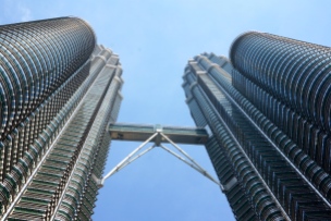 View from below the Petronas Towers